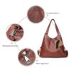 Vintage Leather Designer Large Capacity Tote  Luxury Handbags - Image 5