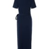 Waist Tie V Neck Short Sleeve Casual Wrapped Long Maxi Dress - Image 7
