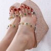 Wedge Heel Sandals Open Toe Transparente Jeweled Chic Women's Shoes - Image 2