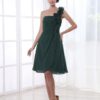A-line Flower Chiffon Knee-Length Bridesmaid Dress with One-Shoulder