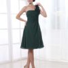 A-line Flower Chiffon Knee-Length Bridesmaid Dress with One-Shoulder - Image 2