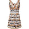 Abstract art print Tassel Beading Sleeveless Vintage Mini dress - Image 2
