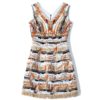 Abstract art print Tassel Beading Sleeveless Vintage Mini dress - Image 5