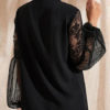 Blouse Cotton Pussy Bow Balloon Sleeve Long Sleeves Tops - Image 3