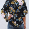 Blouse Printed Knotted V Neck Half Sleeves Tops - Image 5
