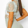 Blouse Tulle Polka Dot Short Sleeves Tops - Image 4