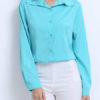 Blouse Turndown Collar Casual Long Sleeves Tops