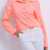 Blouse Turndown Collar Casual Long Sleeves Tops - Image 4