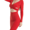 Bodycon Long Sleeves Sexy V Neck Cut Out Sheath Dress