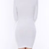 Bodycon Long Sleeves Sexy V Neck Cut Out Sheath Dress - Image 4