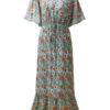 Boho Floral Print V Neck Maxi Dresses - Image 5