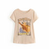 Boho chic animal print Short sleeve Cotton T-Shirt