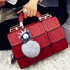 Boston Bag with Fur and Crown Dangle