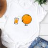 Cartoon Orange Print Short Sleeve Daily Casual T-shirt