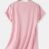 Cartoon Orange Print Short Sleeve Daily Casual T-shirt - Image 5