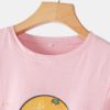 Cartoon Orange Print Short Sleeve Daily Casual T-shirt - Image 6