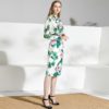 Casual Bow tie Floral Print Midi Skirt Suit - Image 2