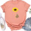 Casual Cartoon Sunflower Printed Short Sleeve O-neck T-Shirt - Image 2