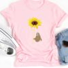 Casual Cartoon Sunflower Printed Short Sleeve O-neck T-Shirt - Image 3