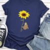Casual Cartoon Sunflower Printed Short Sleeve O-neck T-Shirt - Image 6