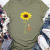 Casual Cartoon Sunflower Printed Short Sleeve O-neck T-Shirt - Image 7