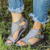 Casual Sandals - Metal Stud Trim Cushioned Footbeds - Image 3