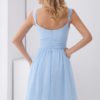 Chiffon Bridesmaid Dress Short Sleeveless Wedding Party Dress Ruched Prom Dress - Image 6