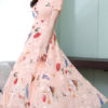 Chiffon Jewel Neck Swing Floral Maxi Dress - Image 2