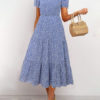 Ditsy Floral Short Sleeves Jewel Neck Maxi Dresses - Image 2
