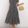 Ditsy Floral Short Sleeves Jewel Neck Maxi Dresses - Image 4
