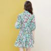 Elegant Ruffles Lantern Sleeve Floral Print Vintage Mini Dress - Image 5