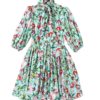 Elegant Ruffles Lantern Sleeve Floral Print Vintage Mini Dress - Image 6