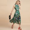 Elegant Sleeveless High waist Vintage Animal Jungle Floral Print Holiday Dress - Image 5