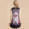 Fashion Designer Floral Print Beading Mini Dress - Image 6