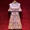Fashion Designer Lace Embroidery Ruffles Vintage Party Dress - Image 2