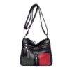 Fashion Hit Color Casual Soft Leather Simple Zipper Large Capacity Shoulder Bags