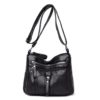 Fashion Hit Color Casual Soft Leather Simple Zipper Large Capacity Shoulder Bags - Image 2
