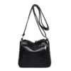 Fashion Hit Color Casual Soft Leather Simple Zipper Large Capacity Shoulder Bags - Image 3