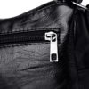 Fashion Hit Color Casual Soft Leather Simple Zipper Large Capacity Shoulder Bags - Image 6