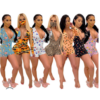 Fashion Ice Cream Printing Slimming High Waist Short Jumpsuit - Image 2