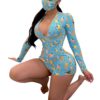 Fashion Ice Cream Printing Slimming High Waist Short Jumpsuit - Image 9