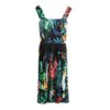 Fashion Runway Jungle Animal Floral Print Beading Draped Vintage Dress - Image 6