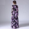 Fashion Runway Long Sleeve Vintage Tiered Tulip Floral Printed Long Dress - Image 3