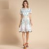 Fashion Runway Short Sleeve Hollow out Embroidered Holiday Dress - Image 2