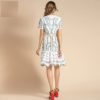 Fashion Runway Short Sleeve Hollow out Embroidered Holiday Dress - Image 3