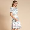 Fashion Runway Short Sleeve Hollow out Embroidered Holiday Dress - Image 5