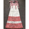 Fashion Sexy Hollow Out Embroidery Spaghetti Strap Long Dress