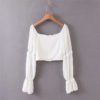 Flare Sleeve Square Collar Blouse Shirts - Image 3