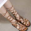 Flat Chic Lace Up Flat Sandals
