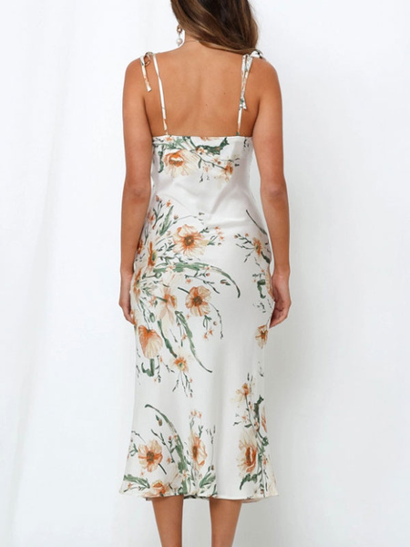 Floral Bodycon Backless Sleeveless Slip Dress - Image 5